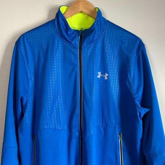 Under Armour Blue ColdGear Full Zip Fitted Jacket Size Men's XL - Picture 2 of 5